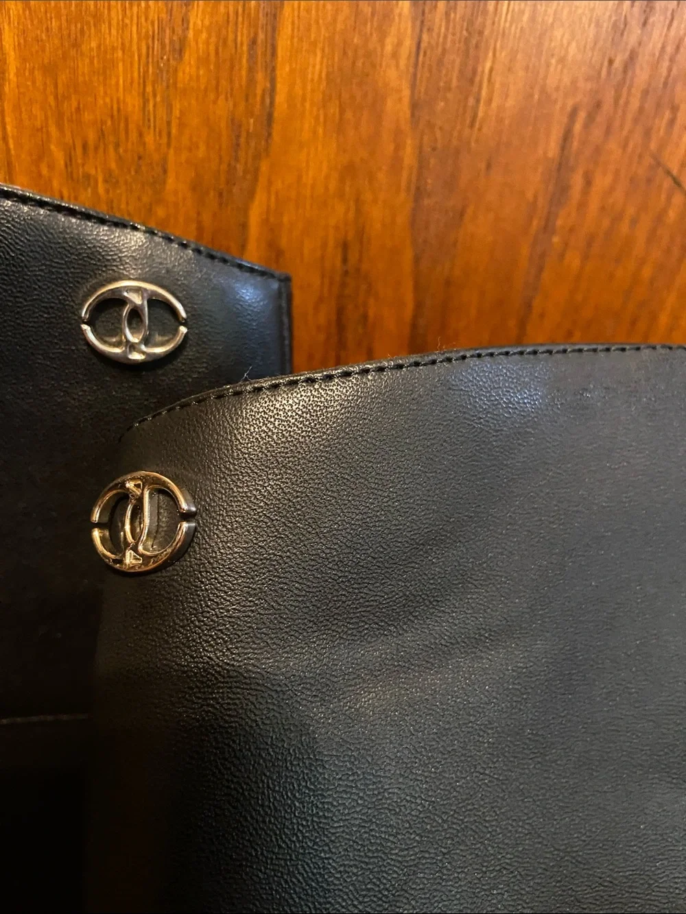 Black Leather Tall Riding Boots with Signature Hardware Charter Club Brand